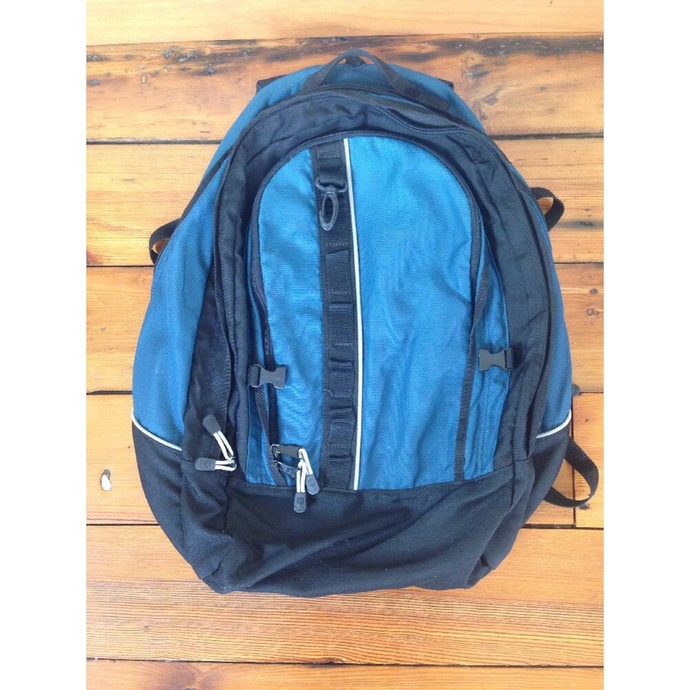 Vtg Outdoor Products Blue Nylon Multi-Pocket Backpack Daypack Bookbag Travel Bag